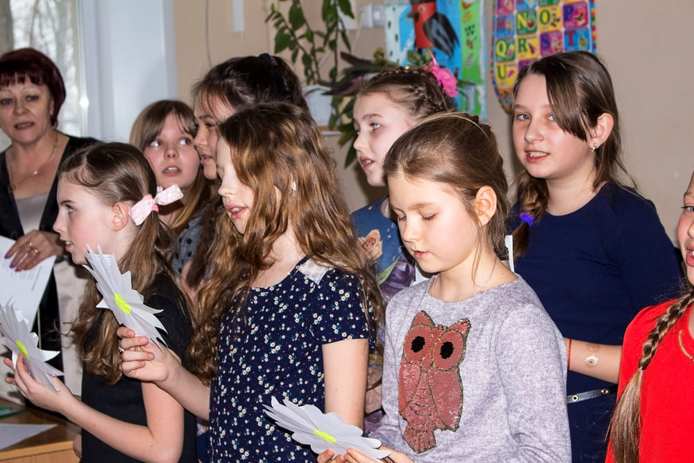 Coro infantil en la academia Lingüish de Pontevedra